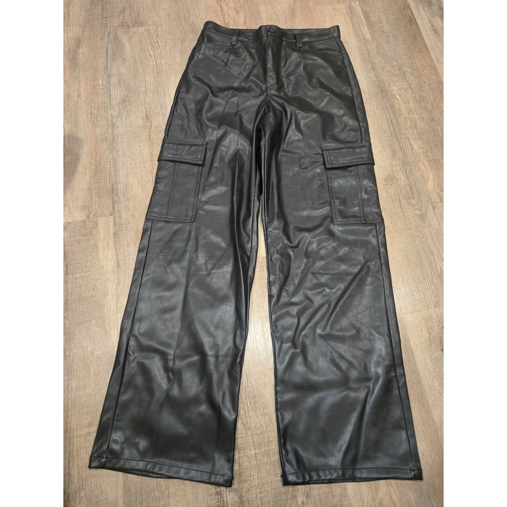 Sofia Jeans‎ Black Cargo Faux Leather Pants Size 10